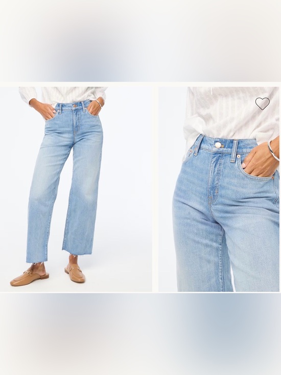 J. Crew Denim - J.Crew Wide-Leg Cropped Jeans | Size 27 | Medium Wash | Raw Hem